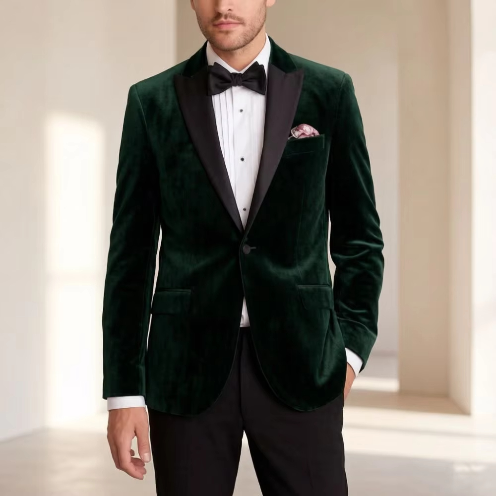 Men'S Formal Wear For Reception - Fluwelen formele pak voor heren, slim