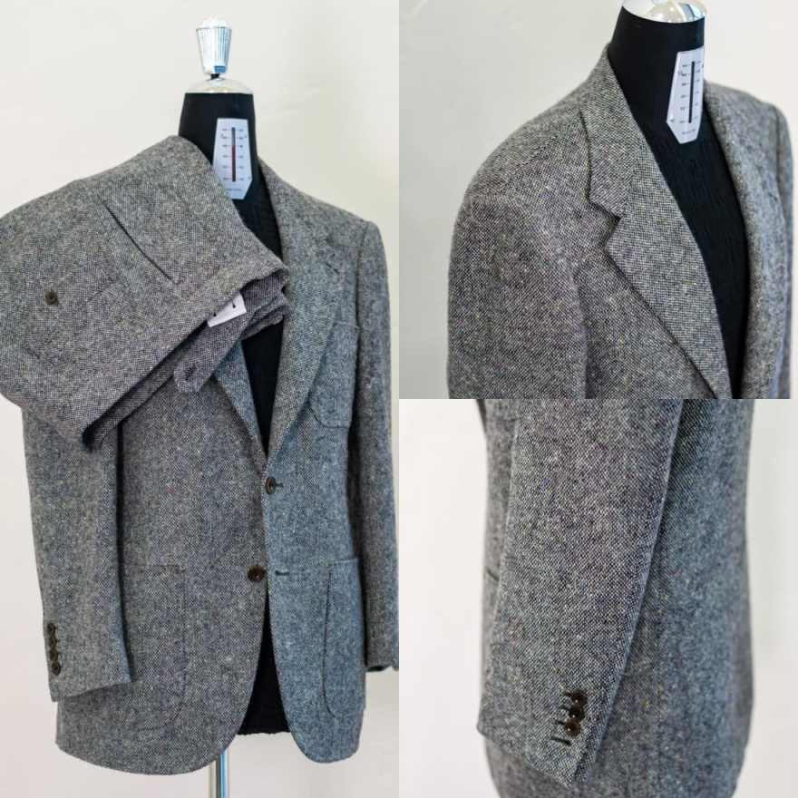 Men'S Formal Wear For Reception - Vintage Tweed Heren 2-delig Pak Lange