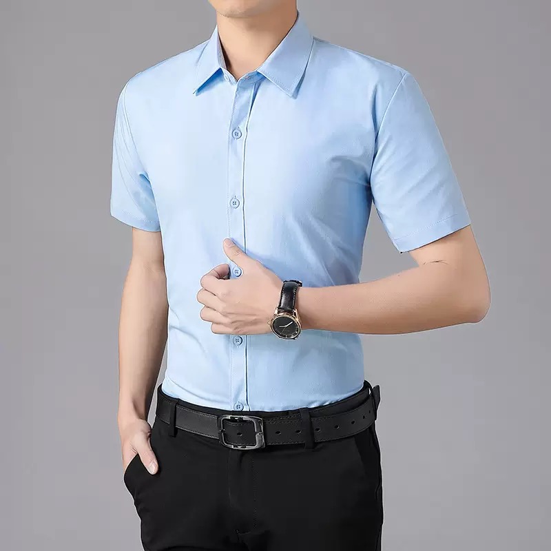 Zomer dun wit overhemd met kor - Men Formal Wear Shirts recensie en prijs