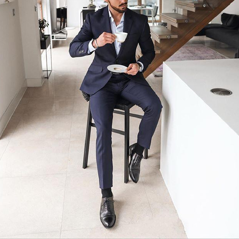 Marineblauwe 2-delige smokingp - Men'S Formal Wear Not Suit recensie en prijs
