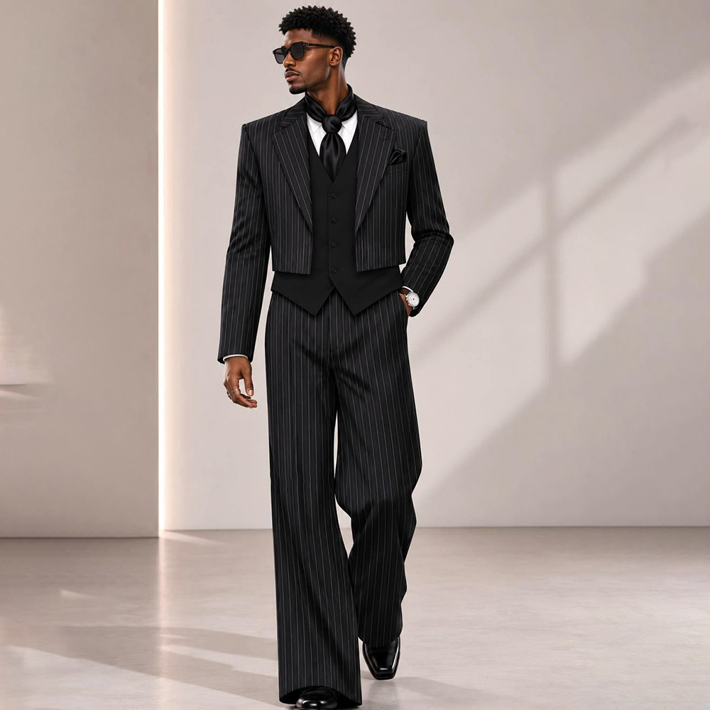 Modern herenpak met zwarte pin - Mens Formal Look recensie en prijs